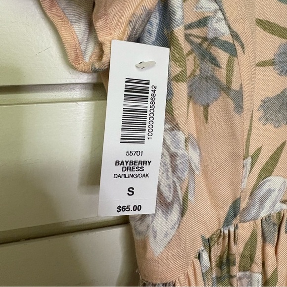 Aritzia Talula Womens Small Bayberry Blush Pink Floral Babydoll Mini Dress Rayon - Picture 4 of 9